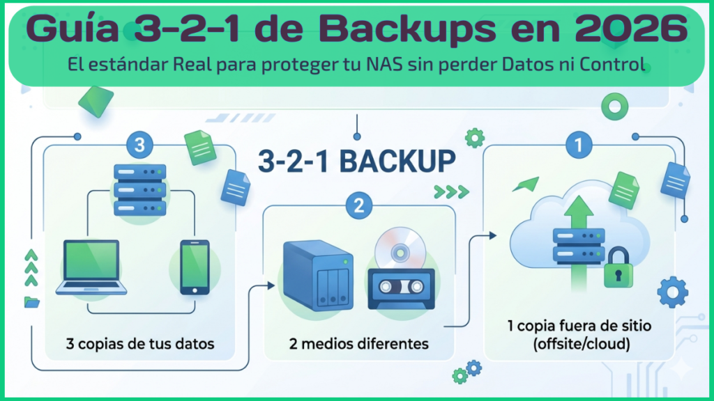 Guía 3-2-1 de Backups en 2026: el estándar real para proteger tu NAS sin perder datos ni control