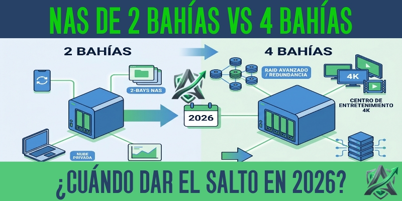 NAS de 2 bahías vs 4 bahías: ¿Cuándo dar el salto en 2026?