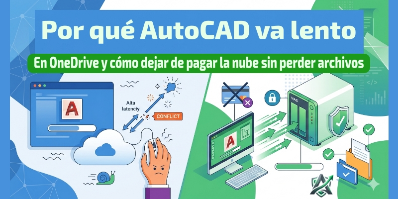 Por qué AutoCAD va lento en OneDrive y cómo dejar de pagar la nube sin perder archivos