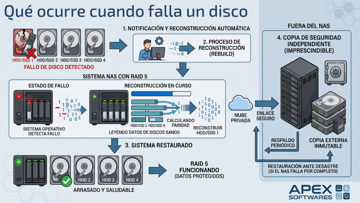 qué ocurre cuando falla un disco - nube privada